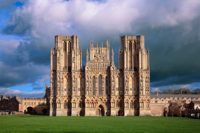 A view to the West Facade of Wells Cathedral in Somerset.