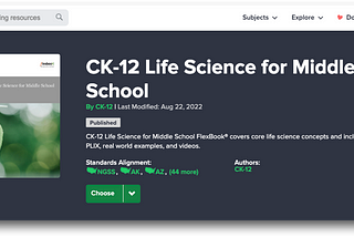 An image showing the updated navigation on CK-12