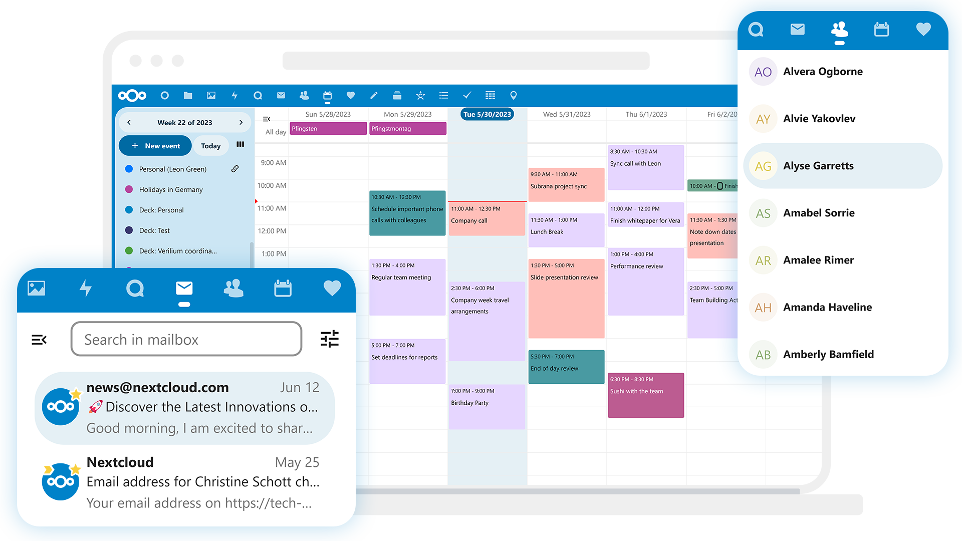 Nextcloud Groupware Calendar Mail Contacts