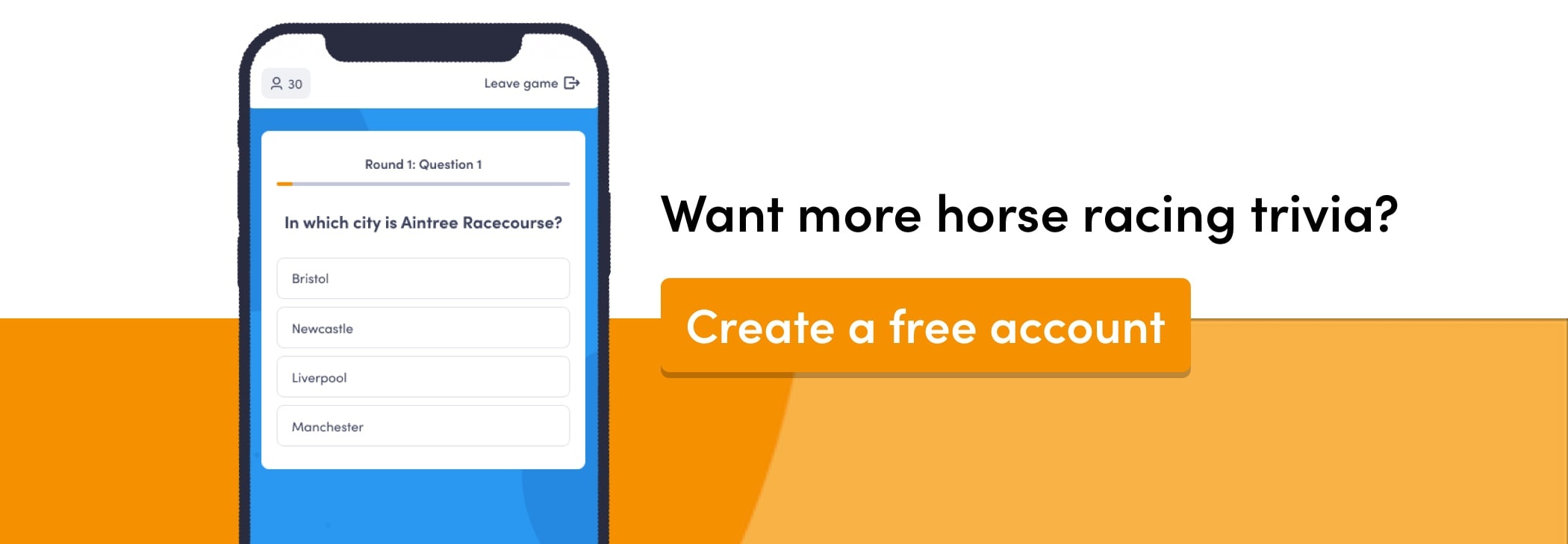 Create a free account to play horse racing quiz questions and answers