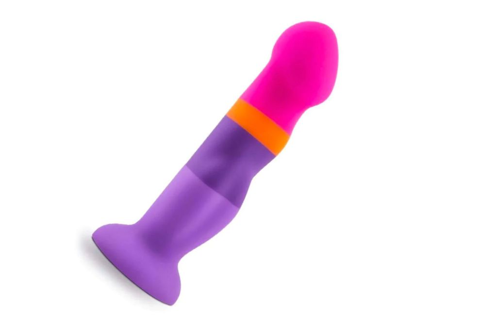 A multicolored dildo