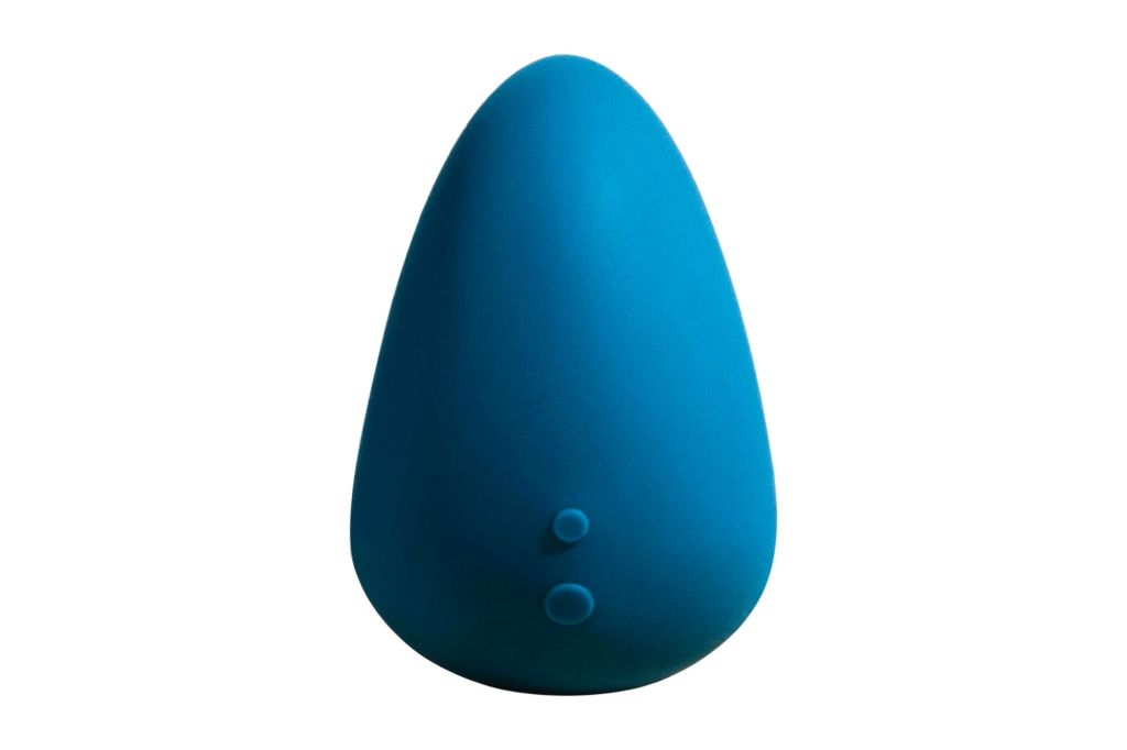 A blue egg shaped vibrator