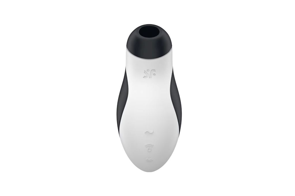 An orca shaped vibrator with suction. 