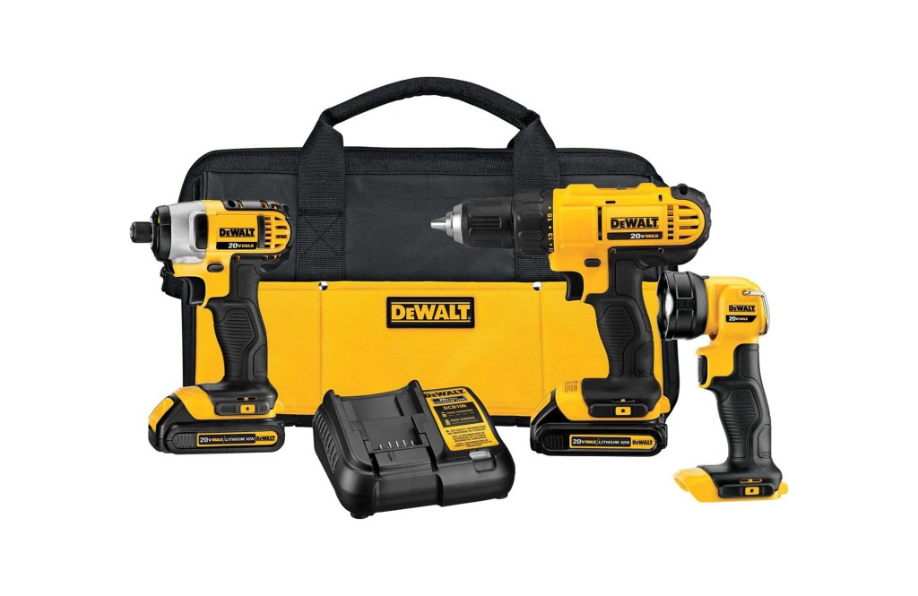 A group of yellow and black power tools