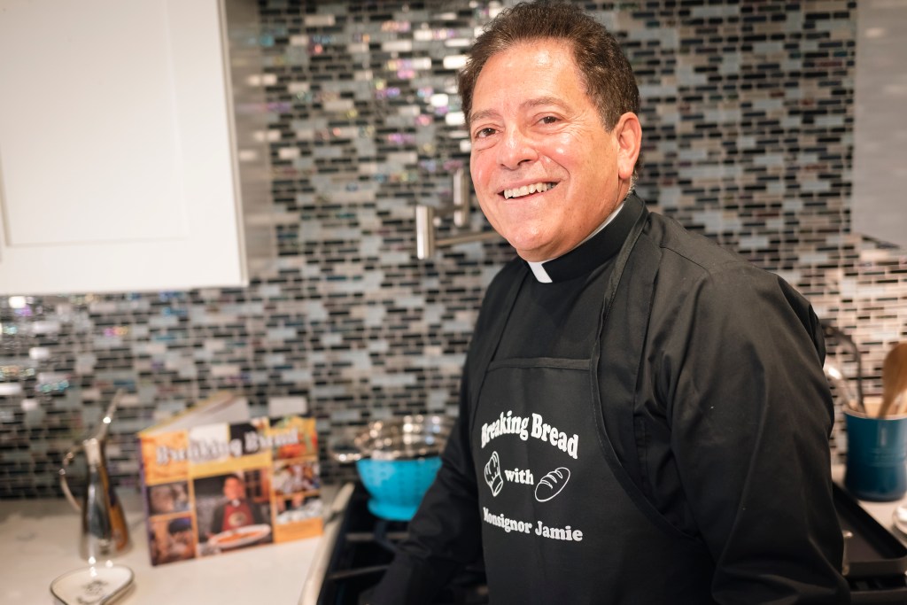 Gigantiello, who has been a priest since 1995, has published a cookbook titled "Breaking Bread" and manufactures a line of pasta sauce called "A Taste of Heaven."