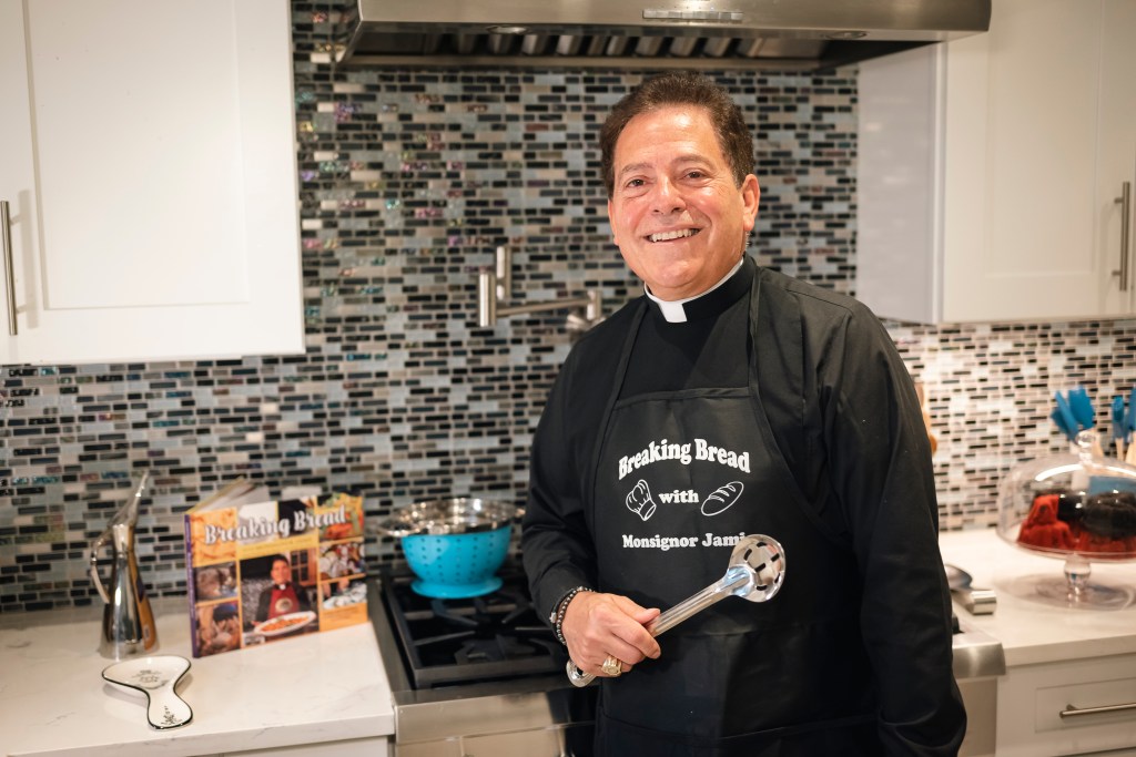 Monsignor Jamie Gigantiello, cookbook author, cook show host and priest.