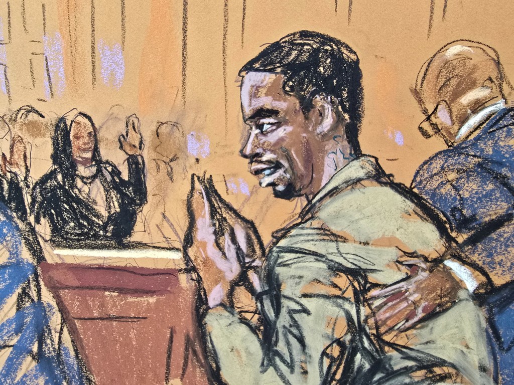 Sean 'Diddy' Combs in courtroom sketch.