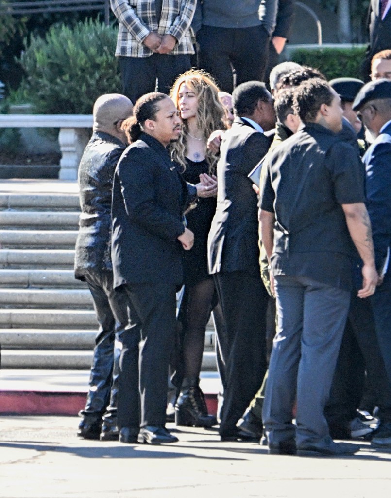 Paris Jackson at her uncle Tito Jackson's funeral