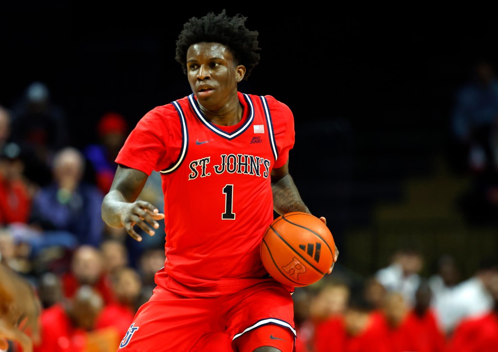 Kadary Richmond dribbles during St. John's exhibition game against Rutgers on Oct. 17, 2024. 