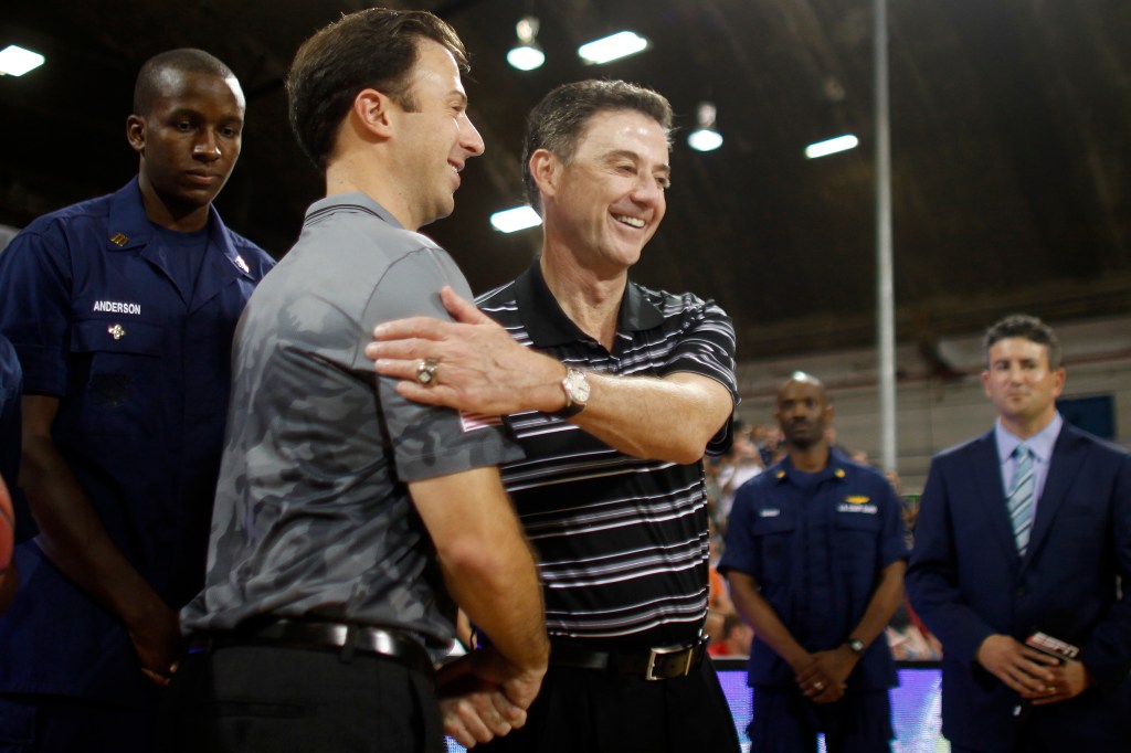 The Pitinos before coaching against one another in 2014.