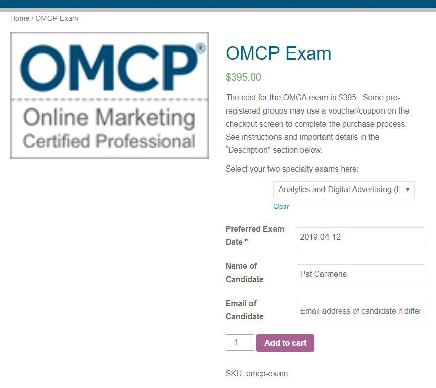 REgister for OMCP Digital Marketing Exam