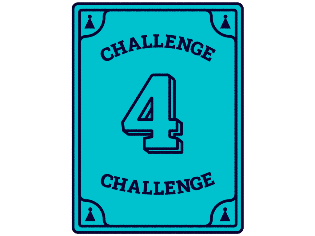 Challenge 4 of the Gaming for Climate Action report. Blue background with number 4. 