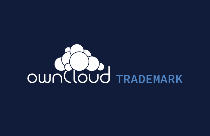 ownCloud trademark logo white on blue backgroud 