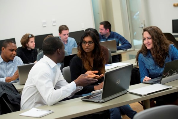 Students discussing in class