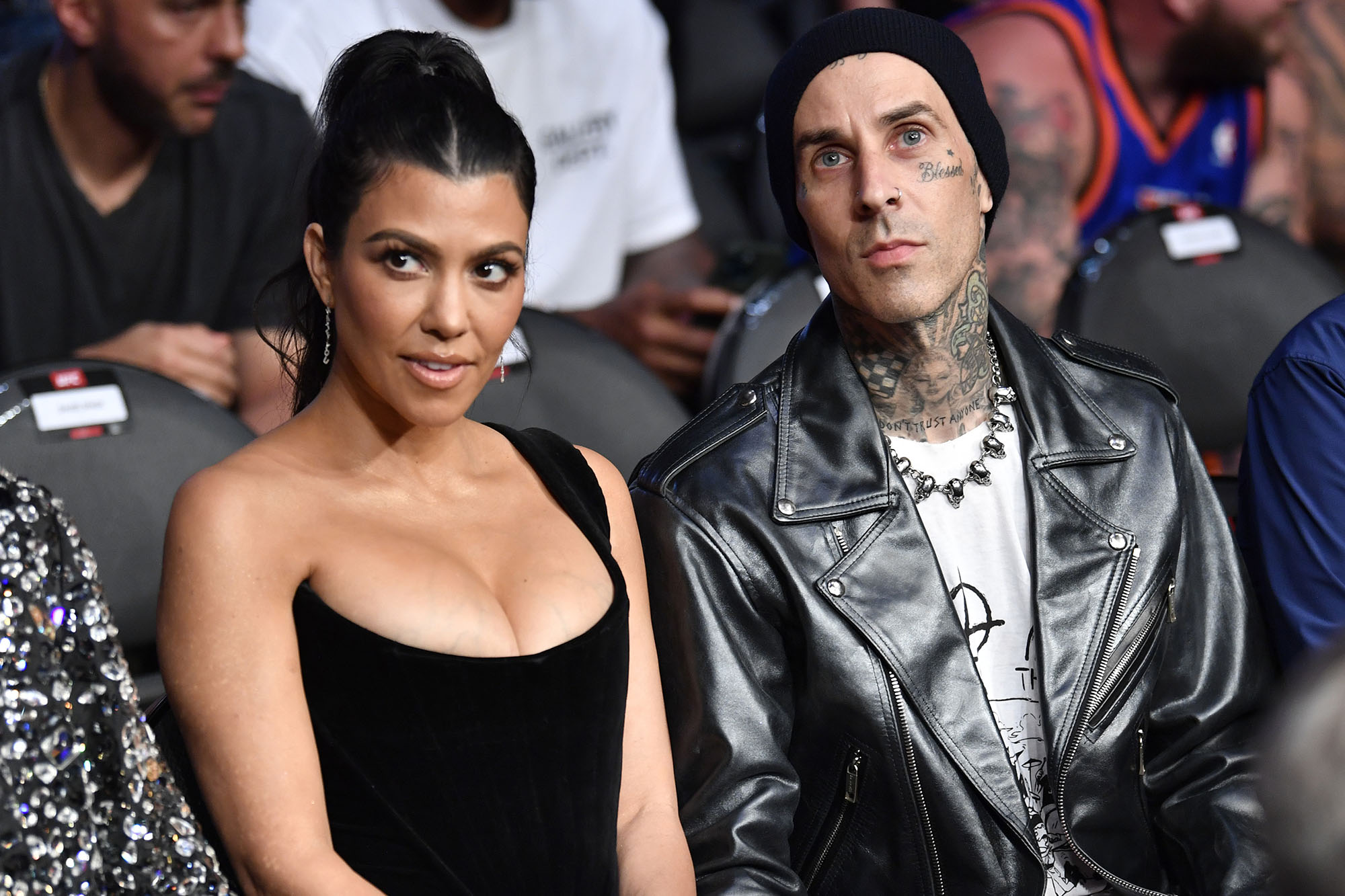 Kourtney Kardashian and Travis Barker at UFC 264