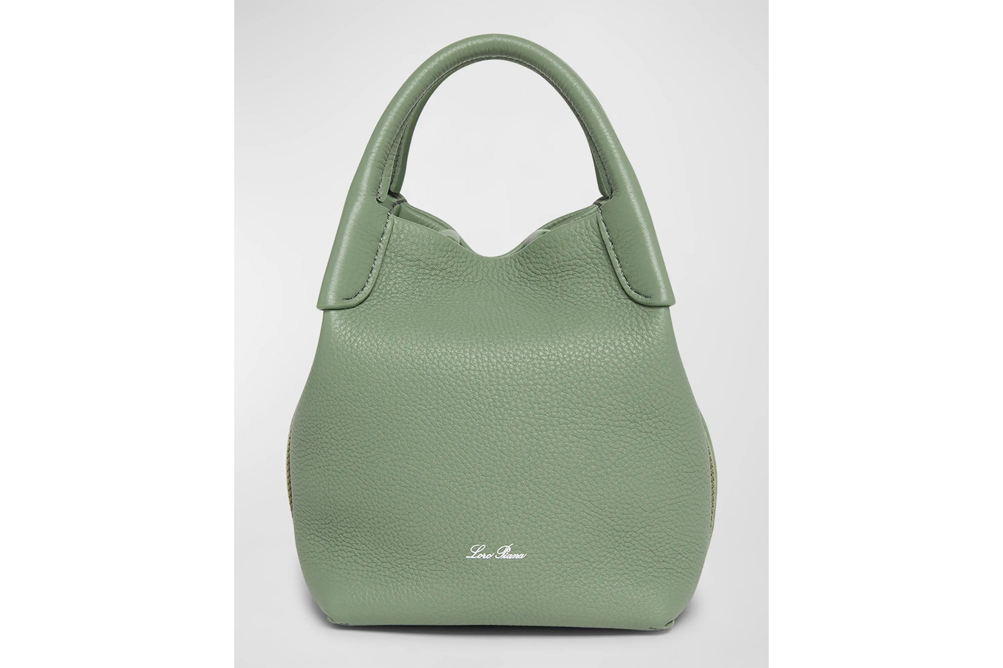 A green Loro Piana bag