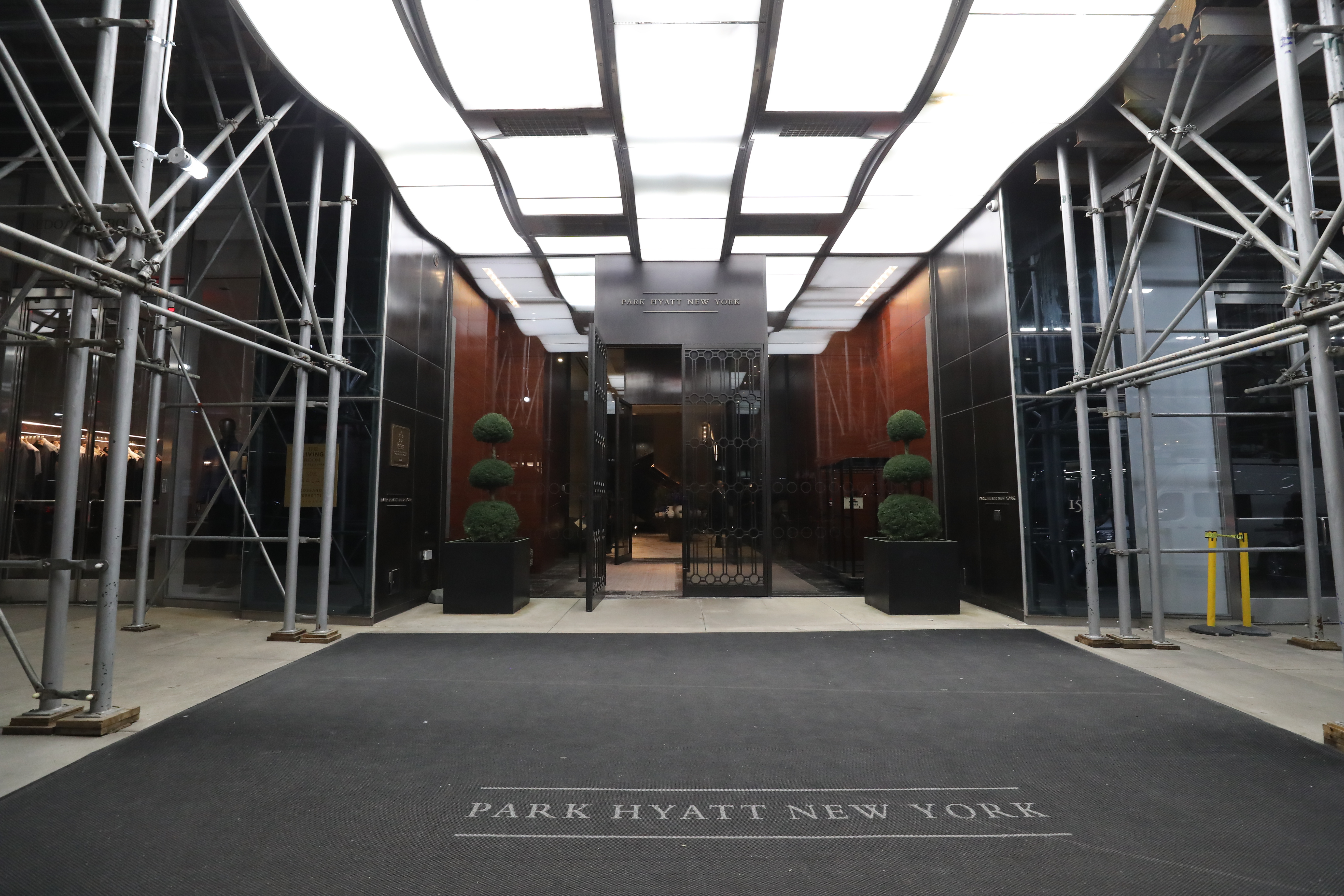 The entrance to the Park Hyatt Hotel.