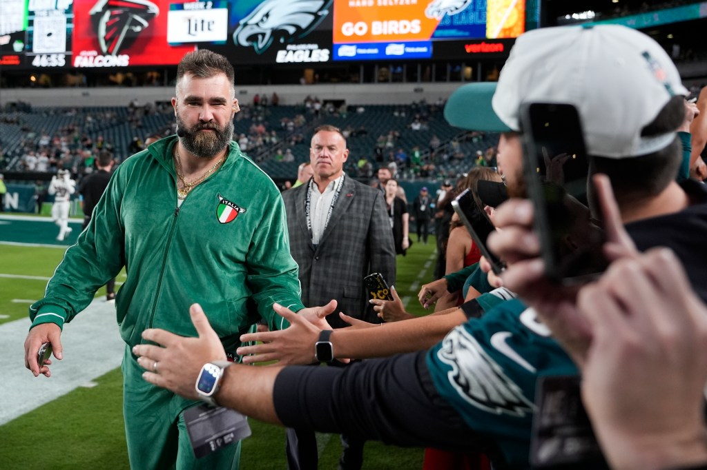 Jason Kelce at the Eagles game on Monday. 