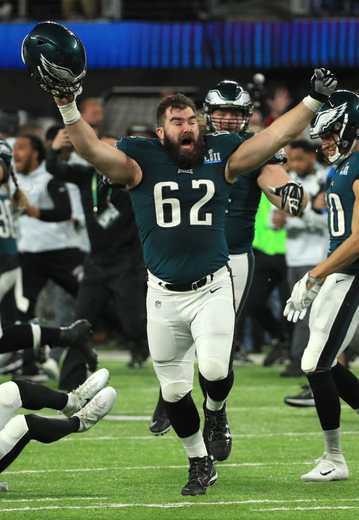 Jason Kelce playing for the Philadelphia Eagles in February 2018. 