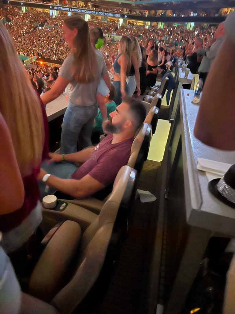 Jason Kelce at the Eras Tour show in Miami on Oct. 18. 