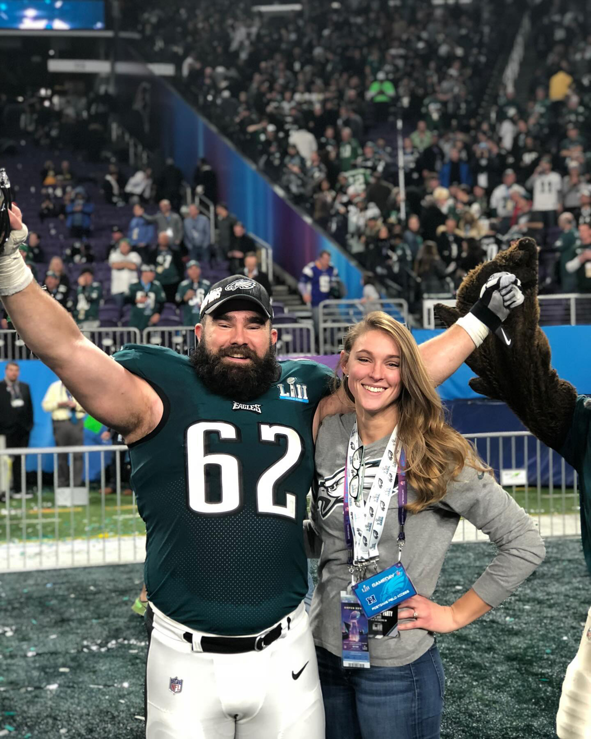 Jason Kelce and Kylie Kelce.