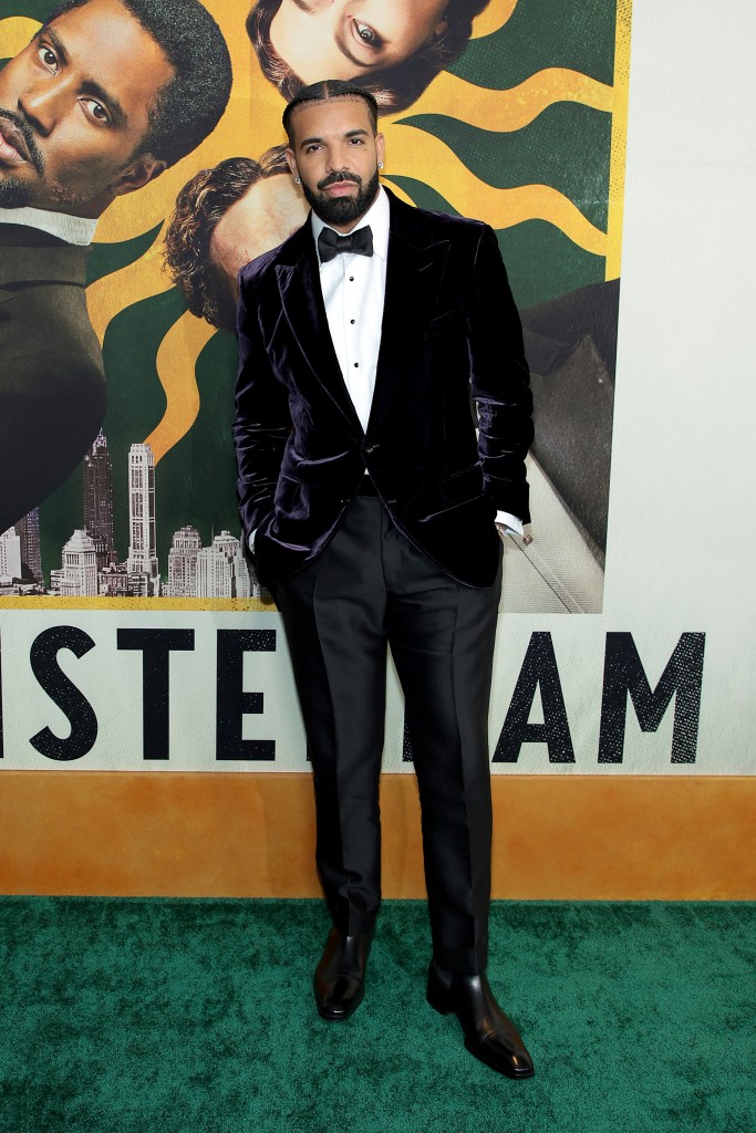 Drake attends the World Premiere of Amsterdam at Lincoln Center on Sept. 18, 2022 in New York City.