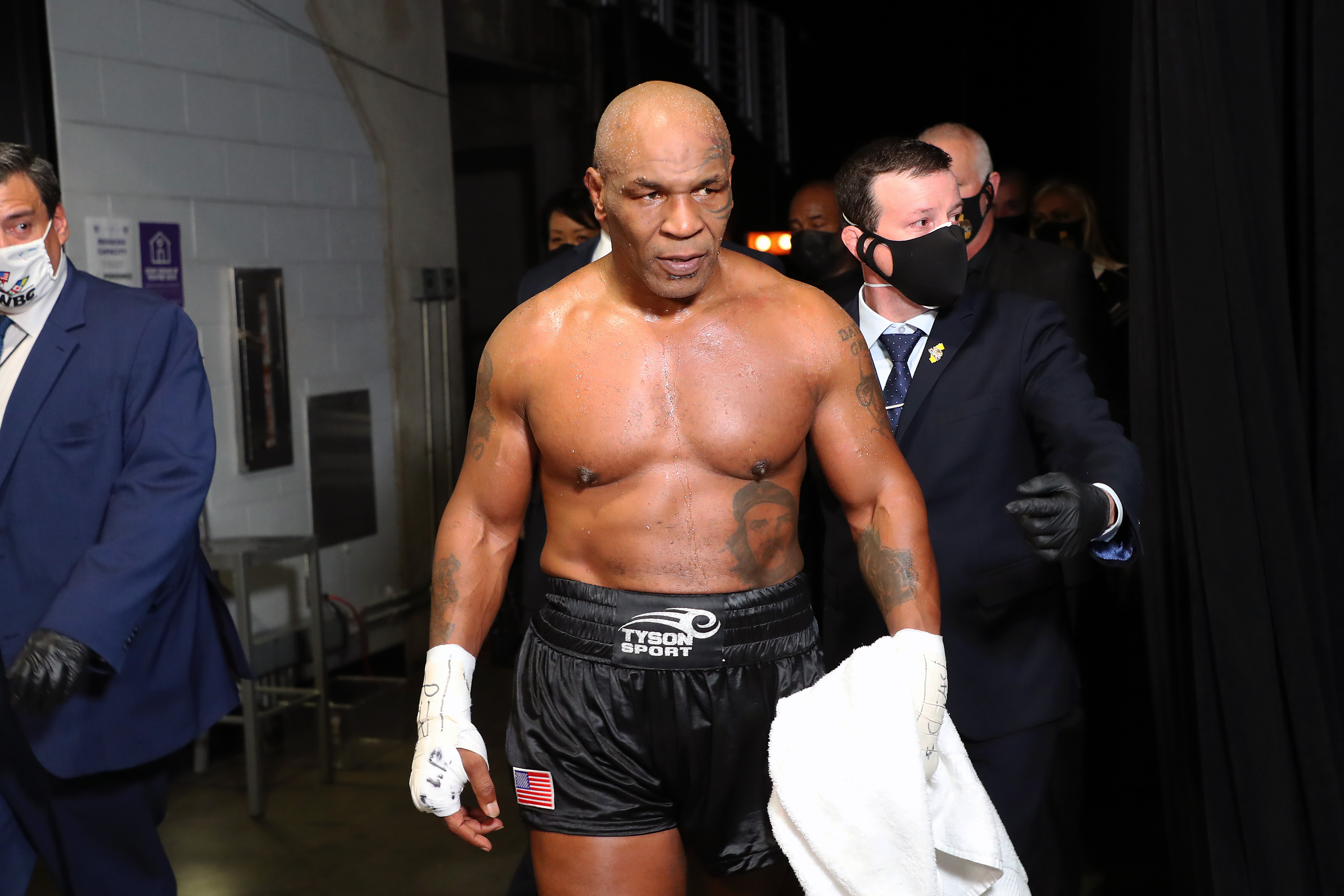 Mike Tyson walking