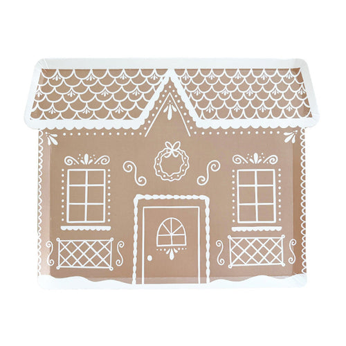 Baking Spirits Bright Gingerbread House Large Plates, Pack of 8