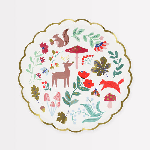 Winter Woodland Small Plate, Pack of 8