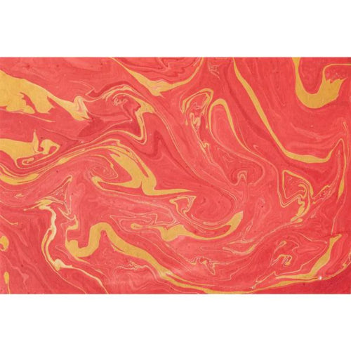 Red & Gold Vein Marbled Placemat, Pack of 12