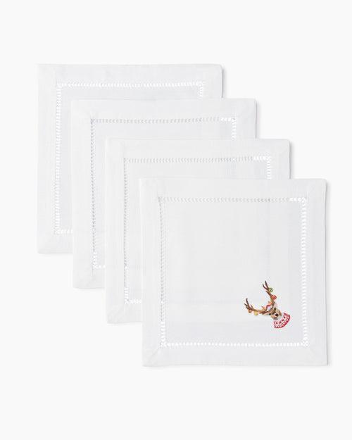 Ornament Antlers Cocktail Napkins, Set of 4