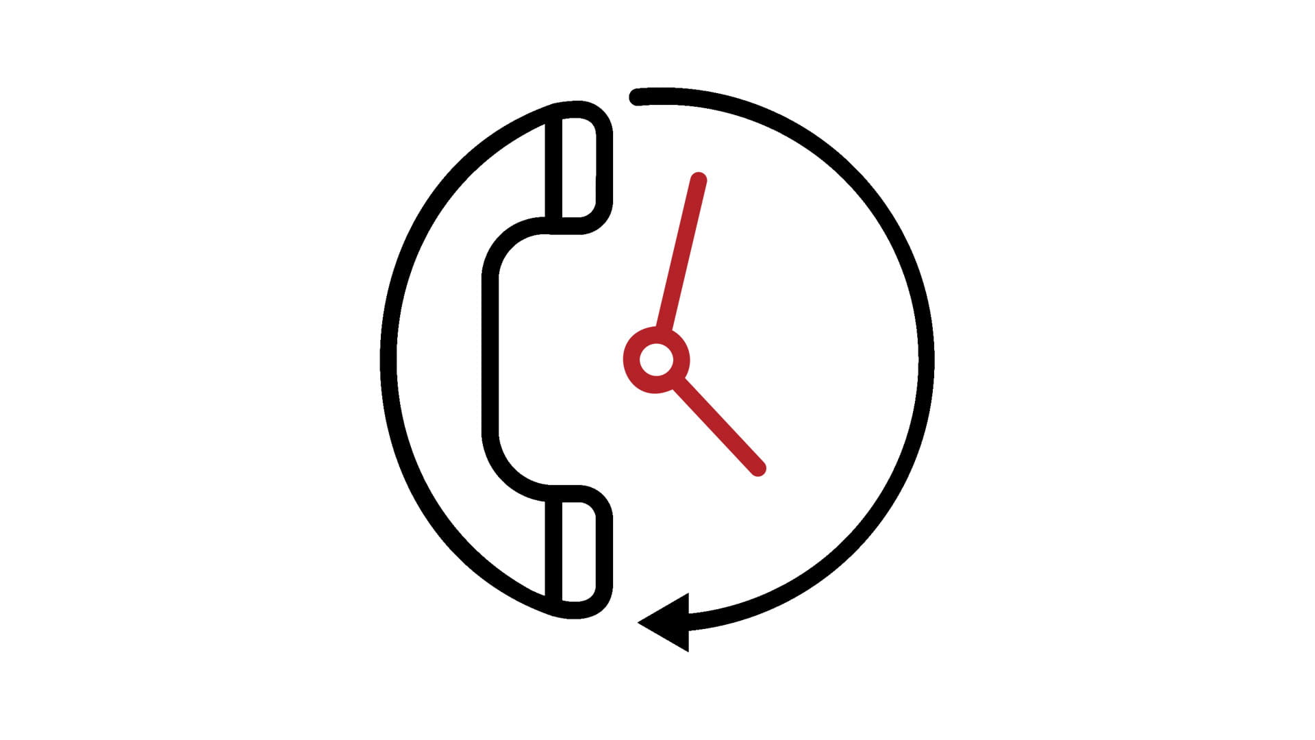 Illustration of a phone and a clock, representing 24/7 AOG support