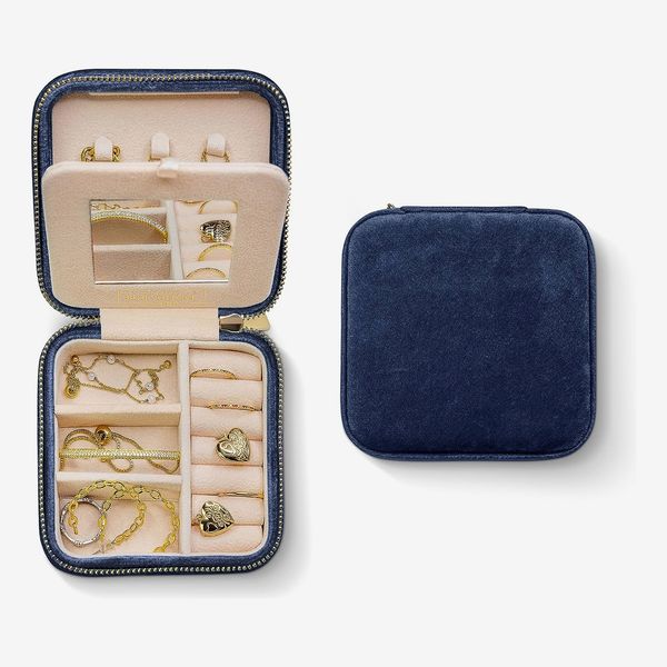 Plush Velvet Travel Jewelry Box Organizer