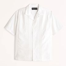 Abercrombie & Fitch Camp Collar Lacey Button-Up Shirt