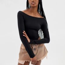 UO Syd Ribbed Off-The-Shoulder Top