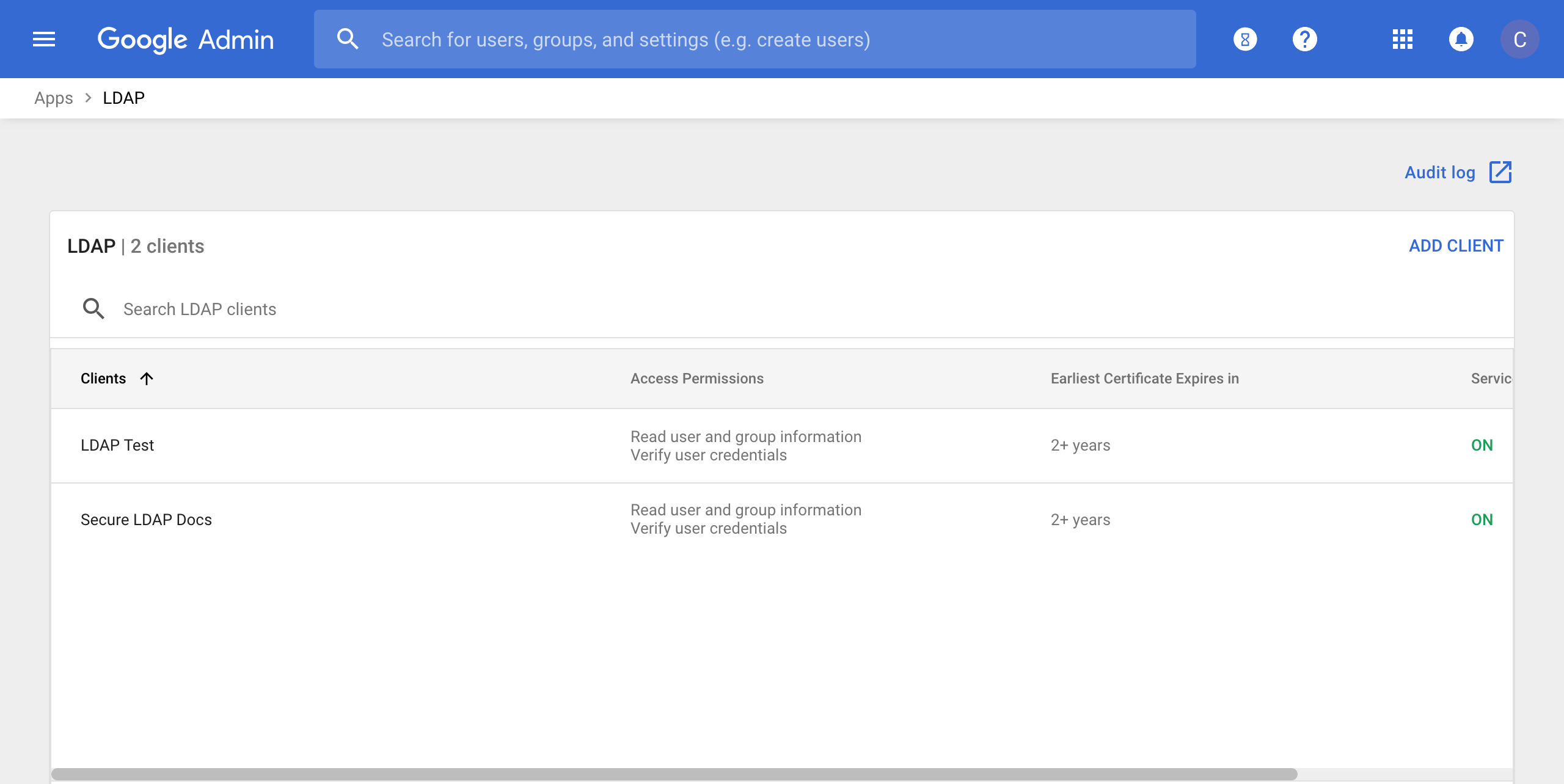 Image of LDAP Admin Console