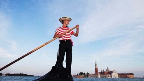 A gondolier in Venice