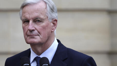 In this file photo, French Prime Minister Michel Barnier is seen during the handover ceremony at the Hotel Matignon in Paris on September 5, 2024.