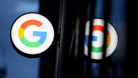 The logo for Google LLC is seen at the Google Store Chelsea in Manhattan, New York City, US.