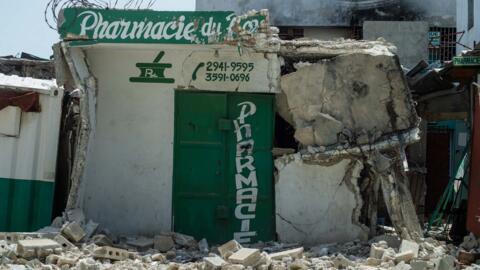 Une pharmacie en ruines à Port-au-Prince, Haïti, le 4 juillet 2024.