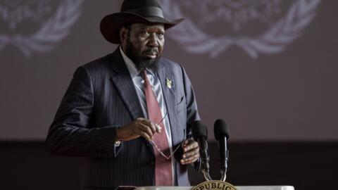 South Sudan's President Salva Kiir at the launch of a new round of peace talks between the South Sudan government and rebel groups on at the State House in Nairobi on 9 May, 2024.
