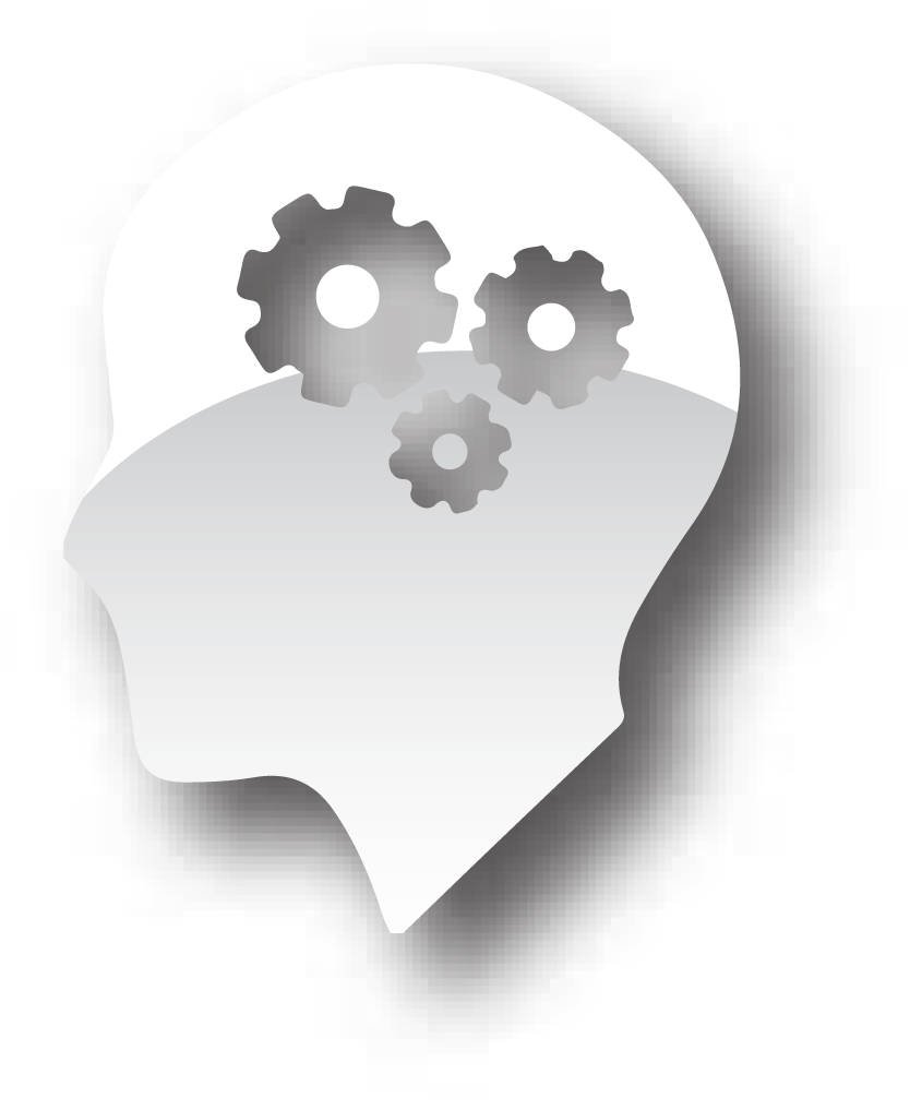 Brain and cog icon