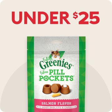 Under $25 message and Greenies Pill Pockets