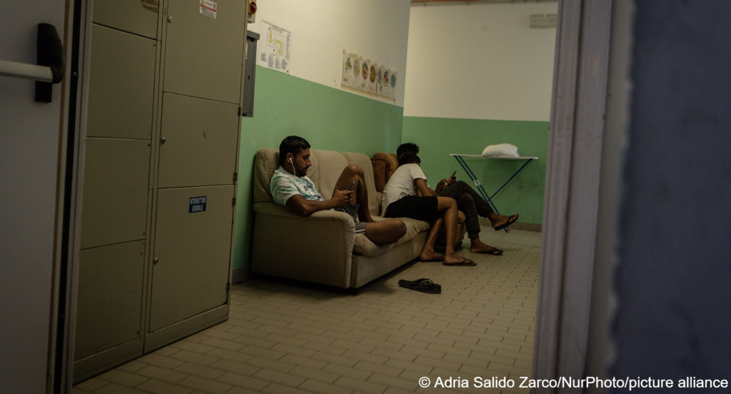 From file: A group of migrants inside their room in Casa Malala refugee camp in
Trieste, Italy, on August 15, 2020 | Photo: Adria Salido Zarco/NurPhoto