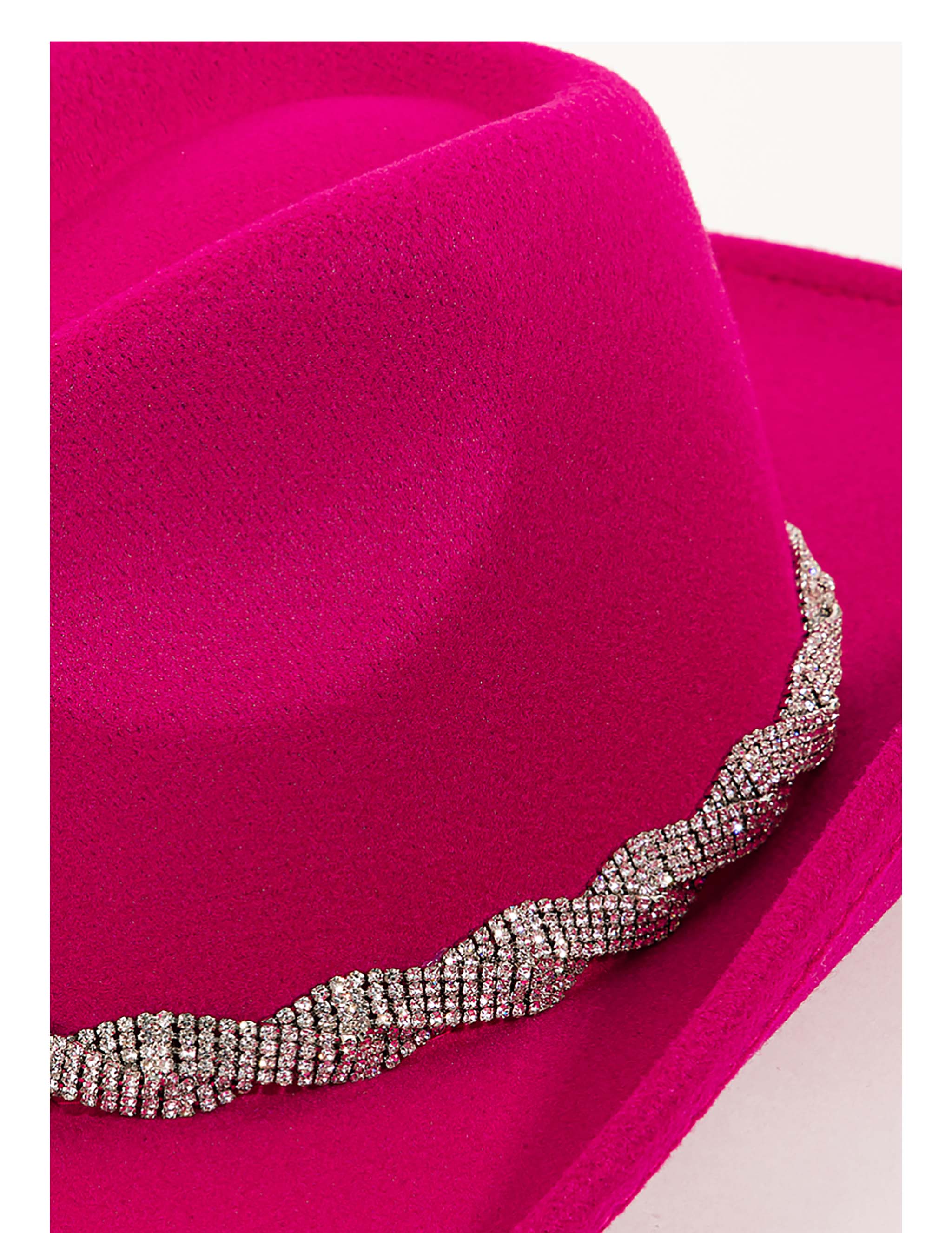 Rhinestone Chain Fuchsia Cowboy Hat