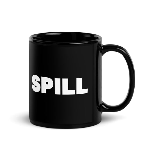 SPILL Black Glossy Mug