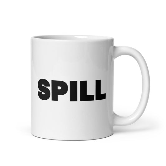 SPILL White Glossy Mug