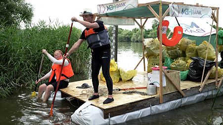 Competitors collect around a tonne of plastic per day