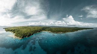 Widok wyspy na Vanuatu z lotu ptaka