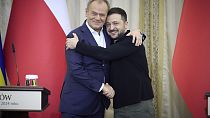 Prezydent Ukrainy Wołodymyr Zełenski z Donaldem Tuskiem w Lwowie